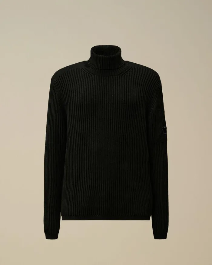 CP Company Jumpers ReWool Turtleneck Knit Black 8211 Man