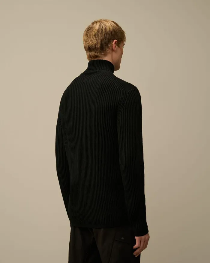 CP Company Jumpers ReWool Turtleneck Knit Black 8211 Man
