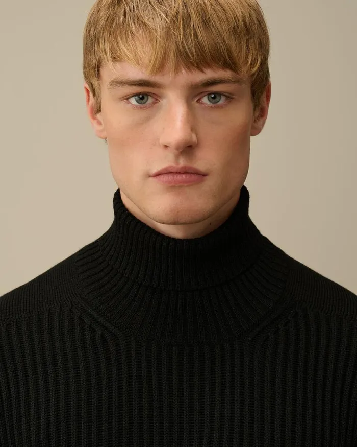 CP Company Jumpers ReWool Turtleneck Knit Black 8211 Man