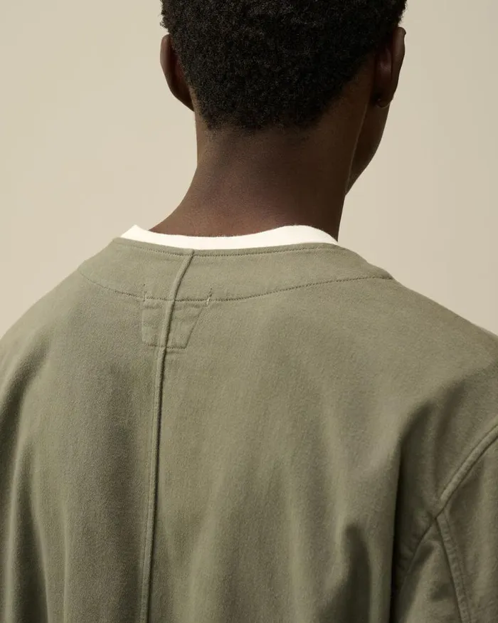 CP Company Overshirt Armored Stretch Satin Buttoned Overshirt Grape Leaf Green 8211 Man