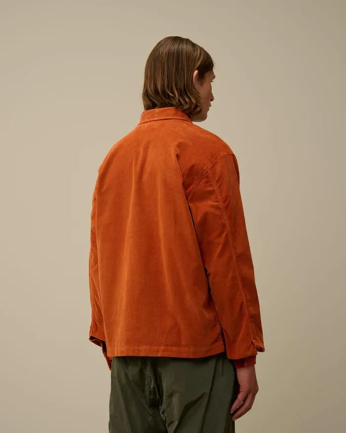 CP Company Overshirt Corduroy Buttoned Utility Overshirt Bombay Brown 8211 Man