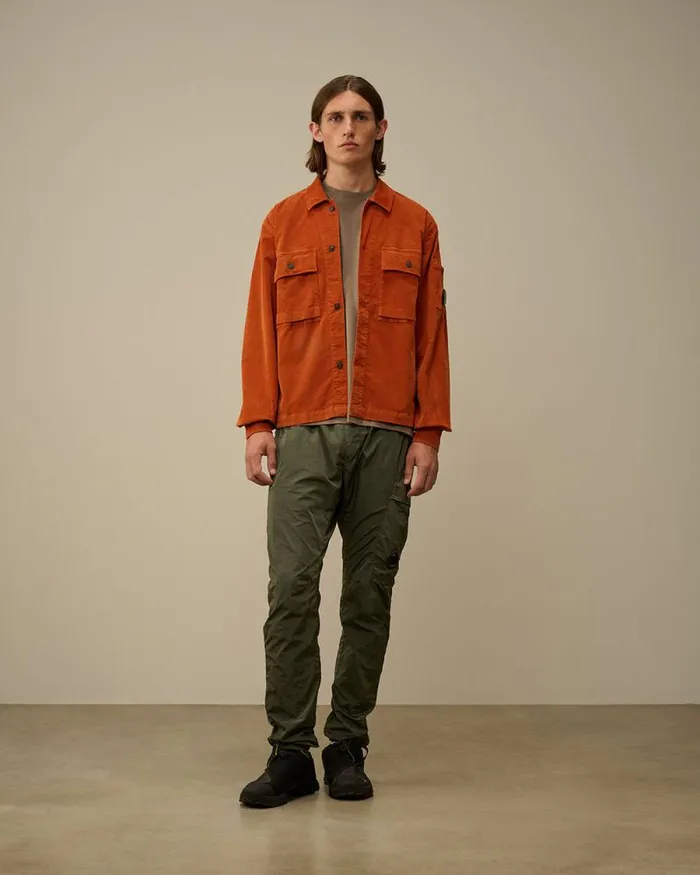 CP Company Overshirt Corduroy Buttoned Utility Overshirt Bombay Brown 8211 Man