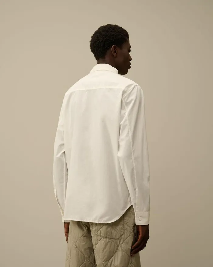 CP Company Shirt Emerized Popeline Buttoned Shirt Gauze White 8211 Man