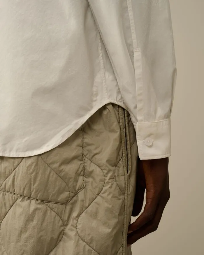 CP Company Shirt Emerized Popeline Buttoned Shirt Gauze White 8211 Man