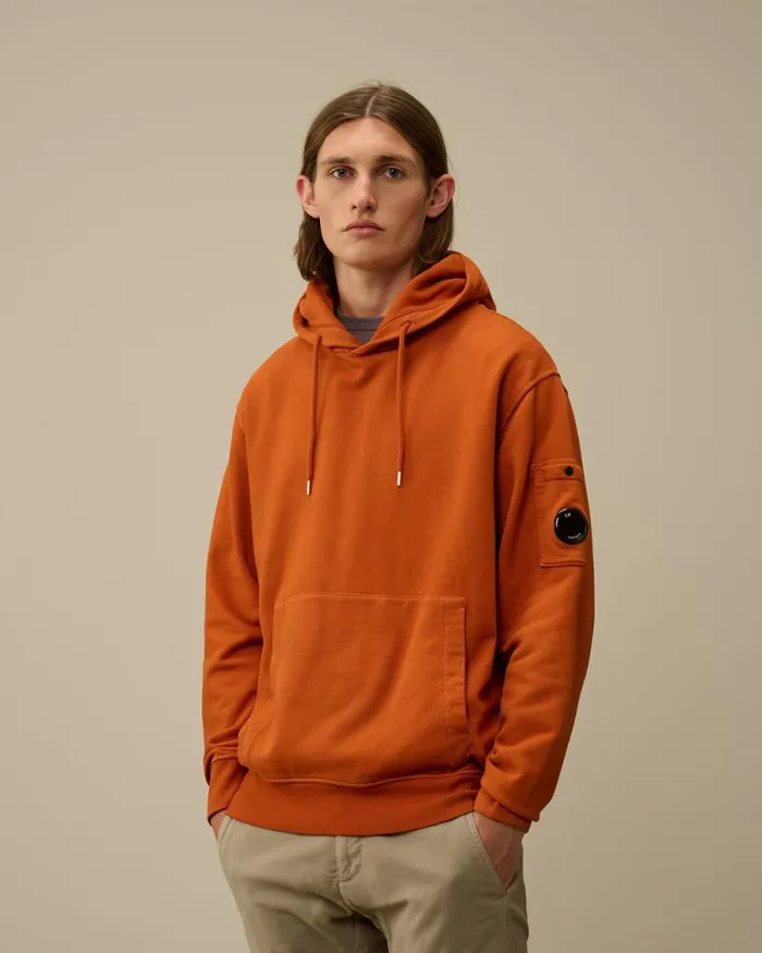 CP Company Sweatshirts Brushed And Emerized Diagonal Fleece Lens Hooded Sweatshirt Bombay Brown 8211 Man