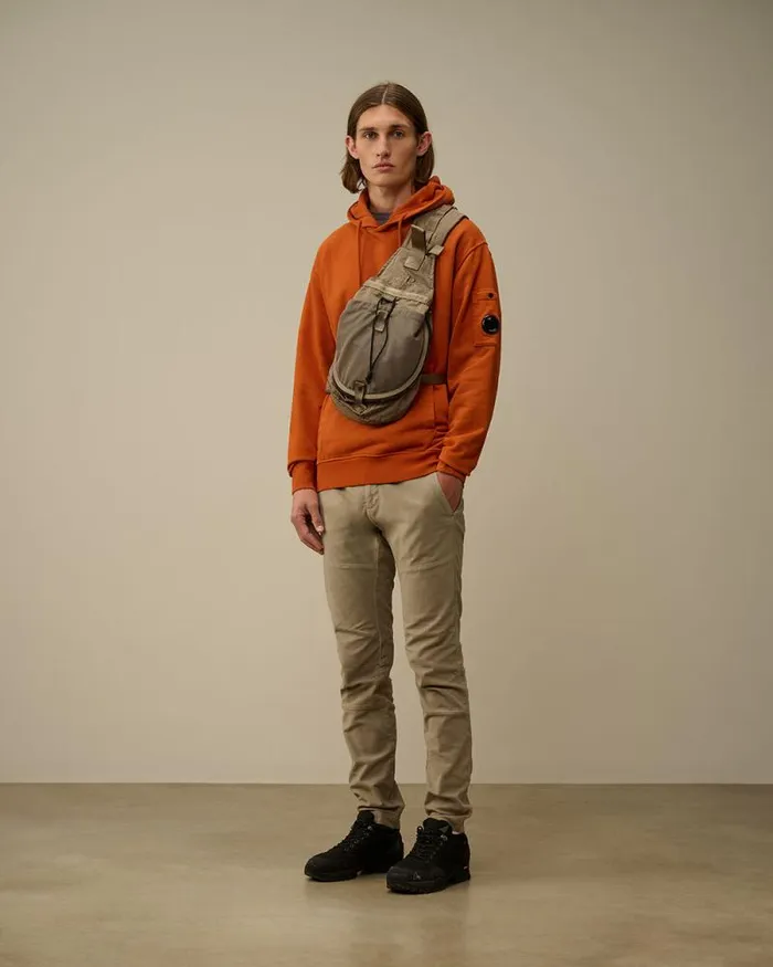 CP Company Sweatshirts Brushed And Emerized Diagonal Fleece Lens Hooded Sweatshirt Bombay Brown 8211 Man