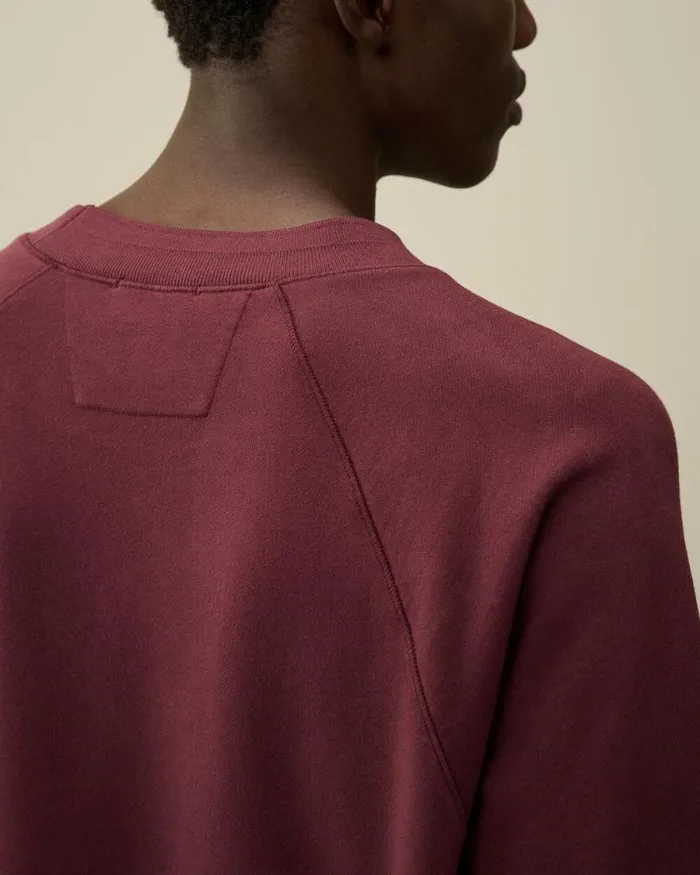 CP Company Sweatshirts Brushed And Emerized Diagonal Fleece Logo Crew Neck Sweatshirt Potent Purple 8211 Man