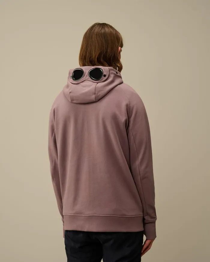CP Company Sweatshirts Diagonal Raised Fleece Goggle Zipped Hooded Sweatshirt Purple Dove 8211 Man