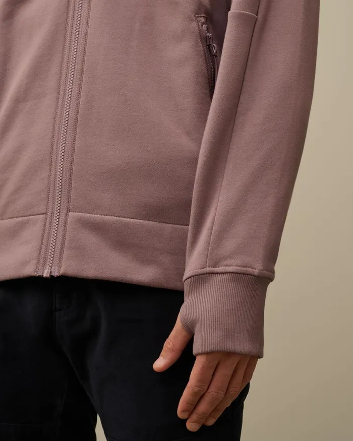 CP Company Sweatshirts Diagonal Raised Fleece Goggle Zipped Hooded Sweatshirt Purple Dove 8211 Man