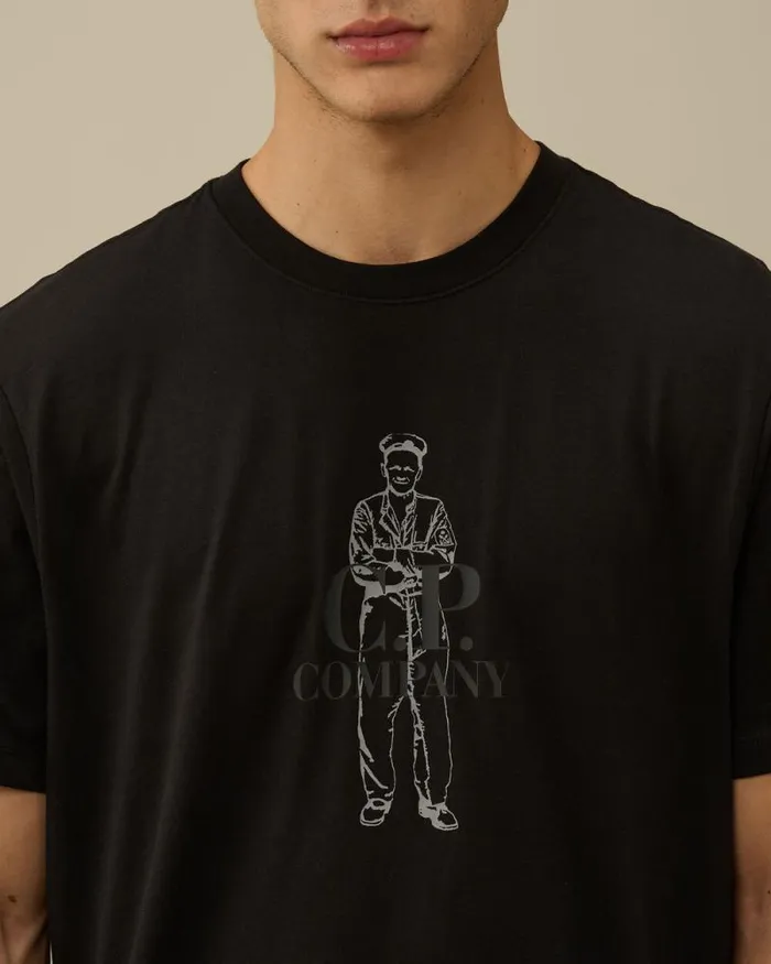 CP Company Tshirts and Polo 301 Jersey British Sailor TShirt Black 8211 Man