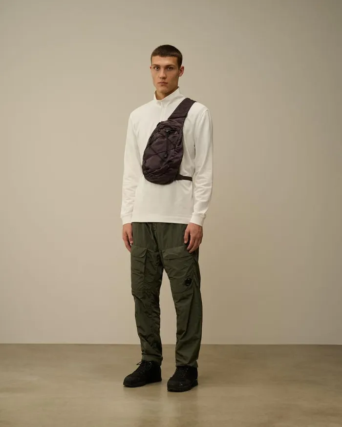 CP Company Tshirts and Polo Stretch Piquet Longsleeve Zipped Polo Gauze White 8211 Man