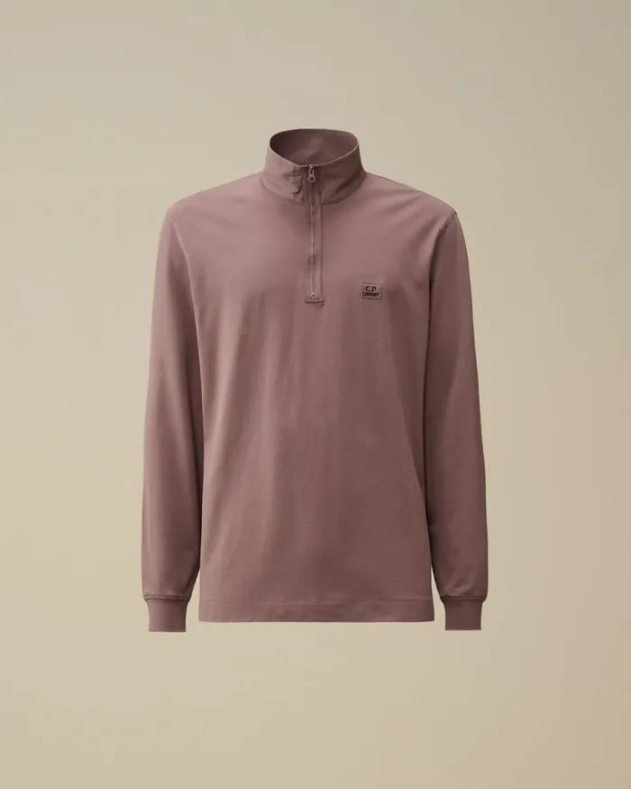 CP Company Tshirts and Polo Stretch Piquet Longsleeve Zipped Polo Purple Dove 8211 Man CP Company Tshirts and Polo Stretch Piquet Longsleeve Zipped Polo Purple Dove 8211 Man