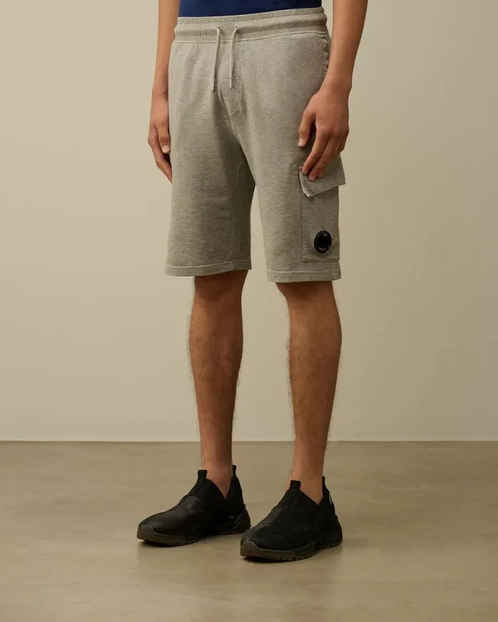 CP Company Tracksuits and Shorts Light Fleece Lens Shorts Greystone Melange 8211 Man