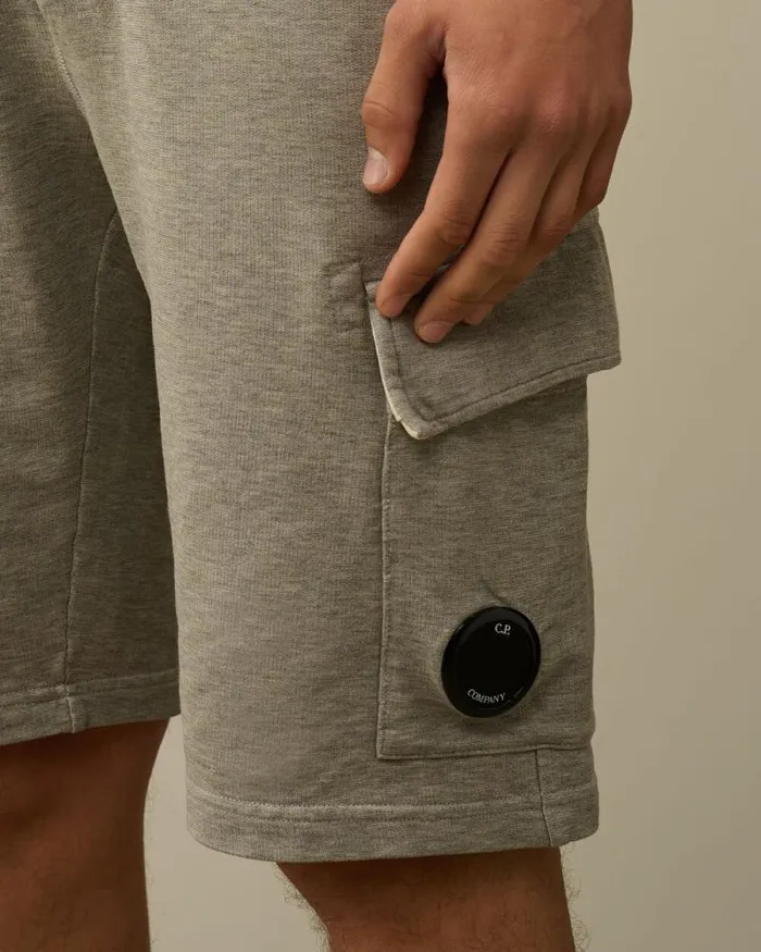 CP Company Tracksuits and Shorts Light Fleece Lens Shorts Greystone Melange 8211 Man