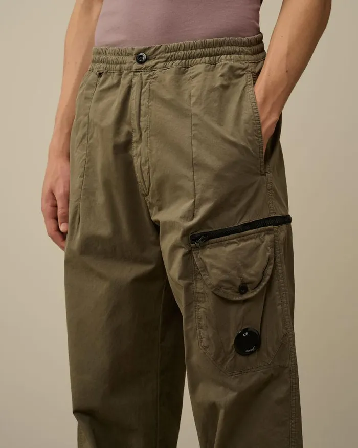 CP Company Trousers Microreps Boxy Lens Cargo Pants Grape Leaf Green 8211 Man
