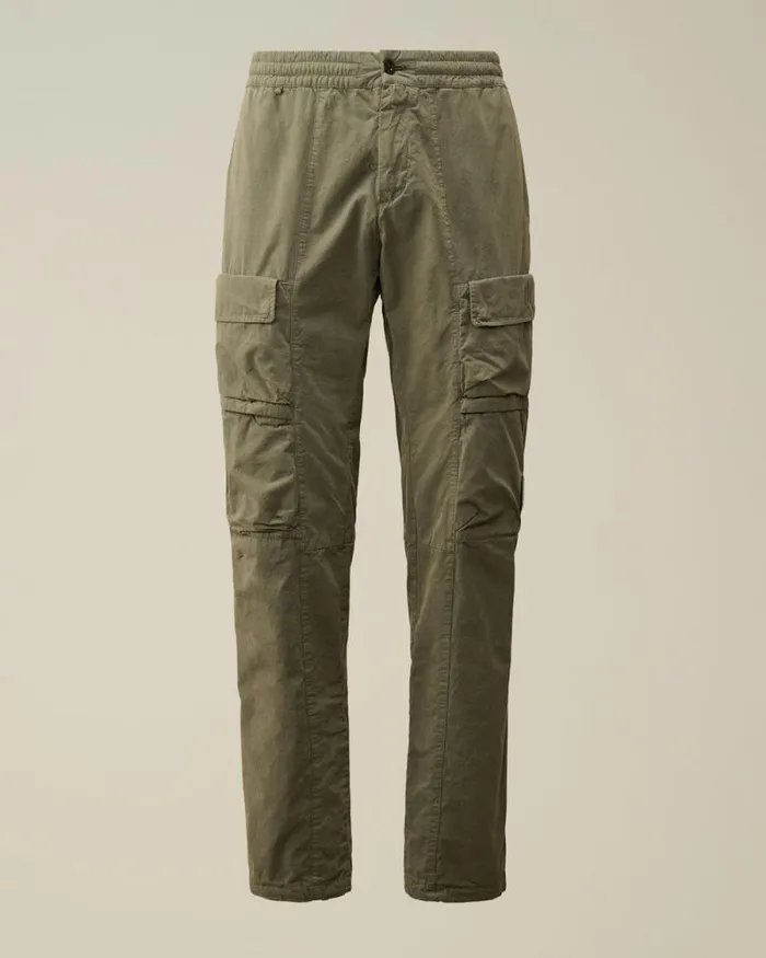 CP Company Trousers Microreps Regular Cargo Pants Grape Leaf Green 8211 Man