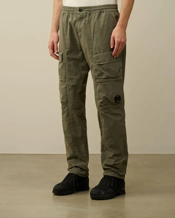 CP Company Trousers Microreps Regular Cargo Pants Grape Leaf Green 8211 Man
