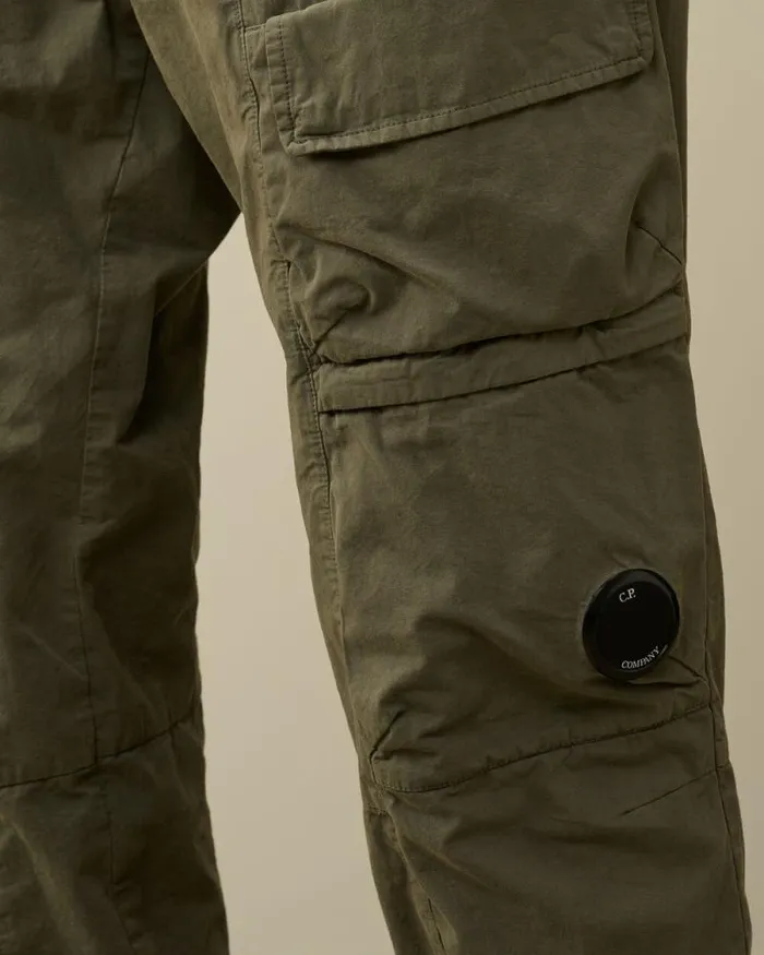 CP Company Trousers Microreps Regular Cargo Pants Grape Leaf Green 8211 Man