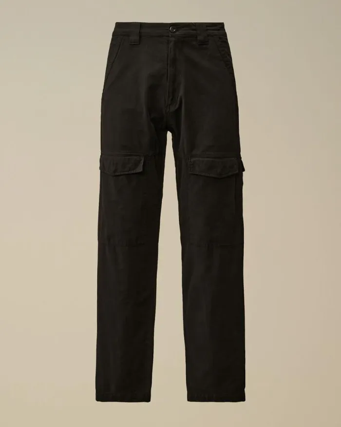 CP Company Trousers Ottoman Stretch Emerized Regular Pants Black 8211 Man
