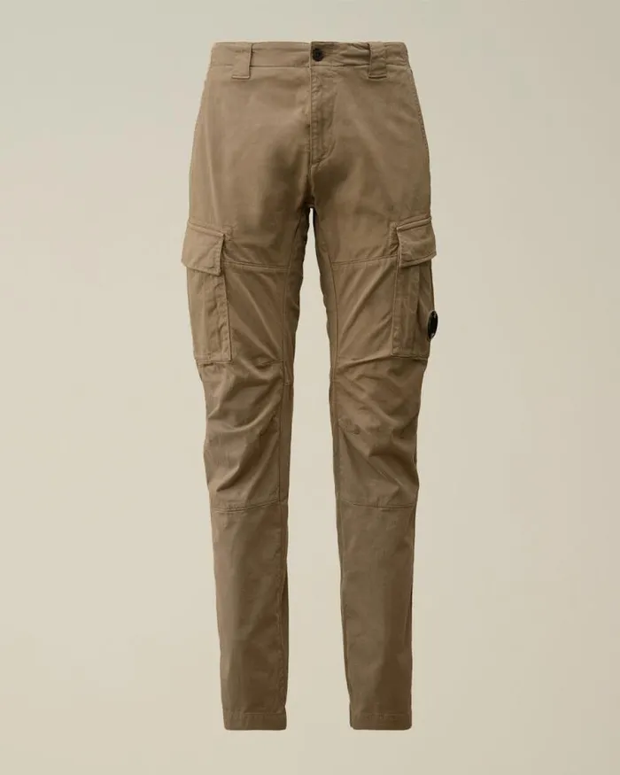 CP Company Trousers Stretch Sateen Ergonomic Lens Double Cargo Pants Walnut Beige 8211 Man CP Company Trousers Stretch Sateen Ergonomic Lens Double Cargo Pants Walnut Beige 8211 Man