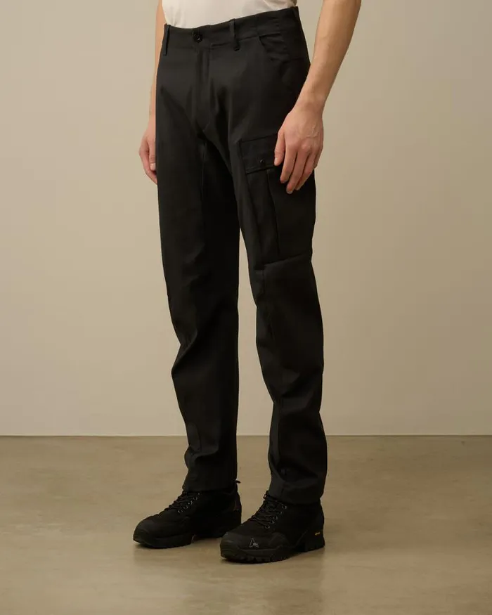 CP Company Trousers Superior Structure Stretch Regular Cargo Pants Black Sand 8211 Man