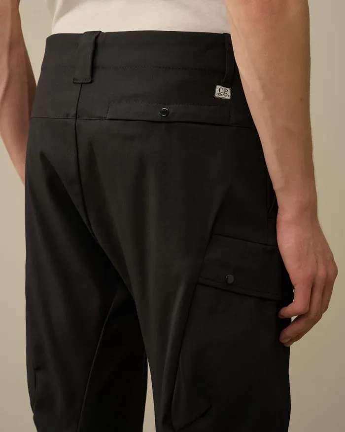 CP Company Trousers Superior Structure Stretch Regular Cargo Pants Black Sand 8211 Man