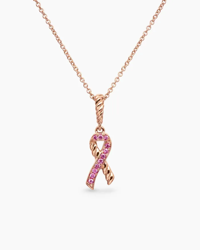 Cable Collectibles Ribbon Necklace In 18K Rose Gold With Pav Pink Sapphires 157mm Women David Yurman Pendant Cable Collectibles Ribbon Necklace In 18K Rose Gold With Pav Pink Sapphires 157mm Women David Yurman Pendant