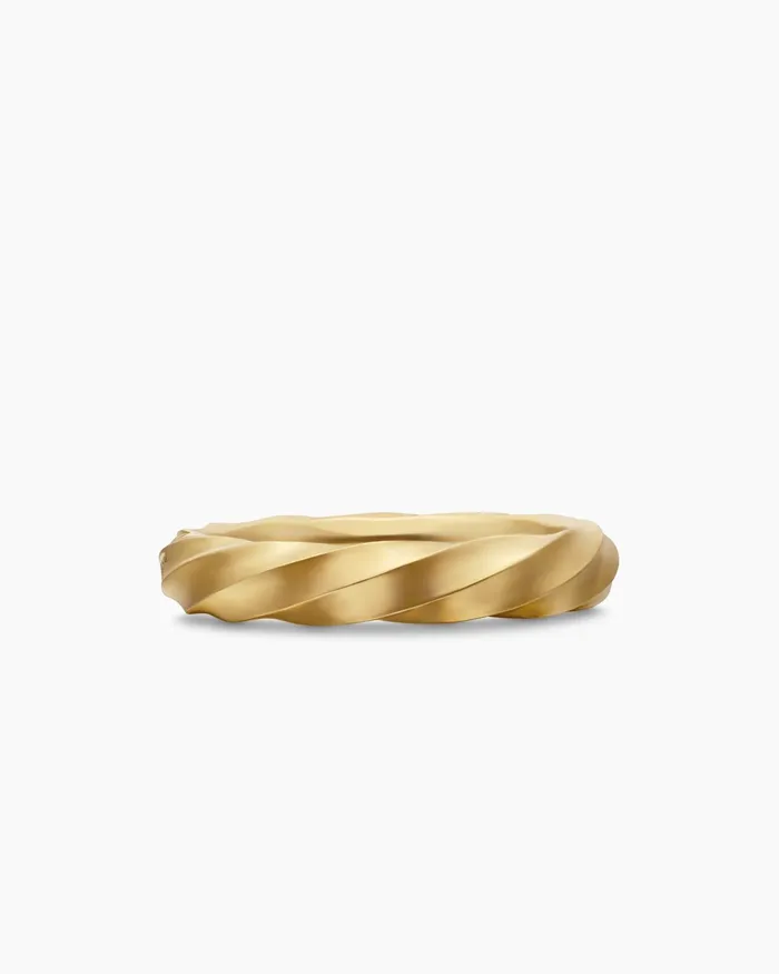 Cable Edge Band Ring In 18K Yellow Gold With Diamonds 4mm Women David Yurman Band Cable Edge Band Ring In 18K Yellow Gold With Diamonds 4mm Women David Yurman Band