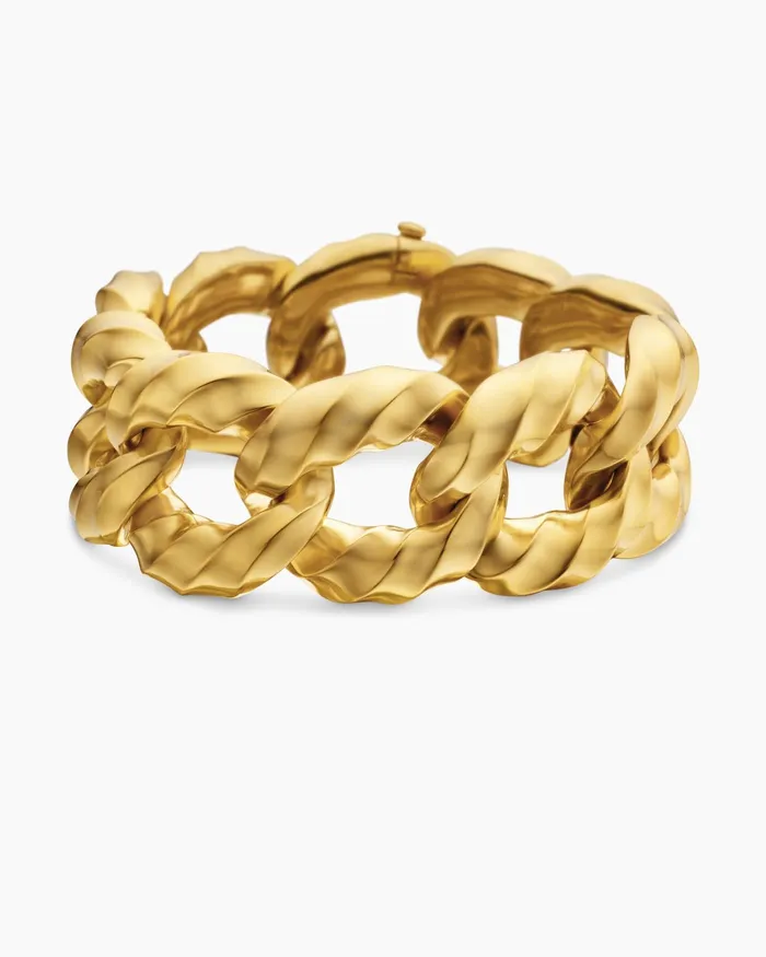 Cable Edge Curb Chain Bracelet In 18K Yellow Gold 23mm Women David Yurman Chain Cable Edge Curb Chain Bracelet In 18K Yellow Gold 23mm Women David Yurman Chain