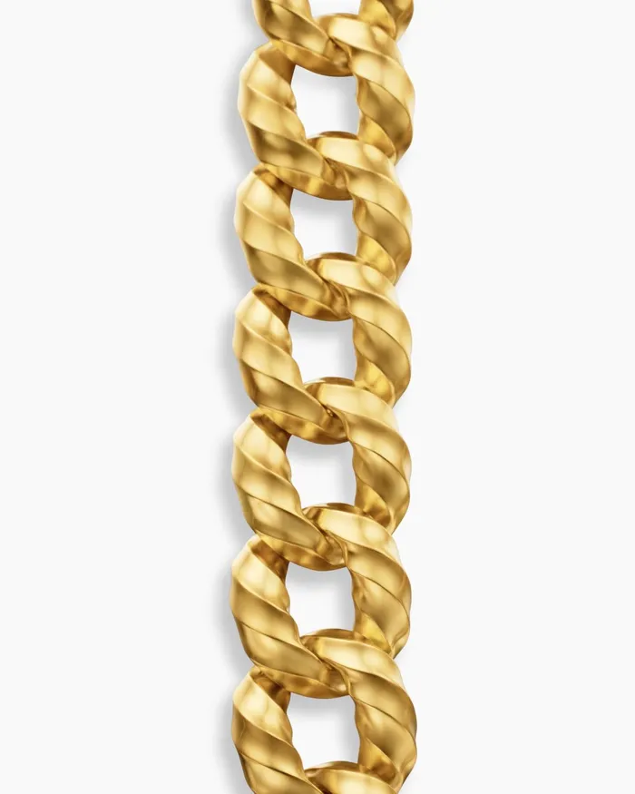 Cable Edge Curb Chain Bracelet In 18K Yellow Gold 23mm Women David Yurman Chain Cable Edge Curb Chain Bracelet In 18K Yellow Gold 23mm Women David Yurman Chain