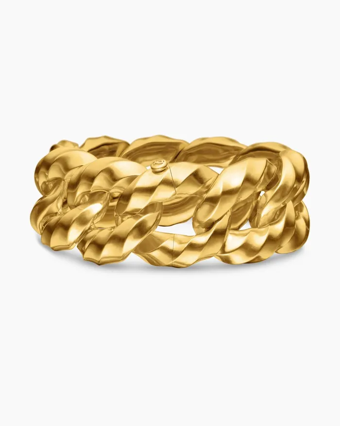 Cable Edge Curb Chain Bracelet In 18K Yellow Gold 23mm Women David Yurman Chain Cable Edge Curb Chain Bracelet In 18K Yellow Gold 23mm Women David Yurman Chain
