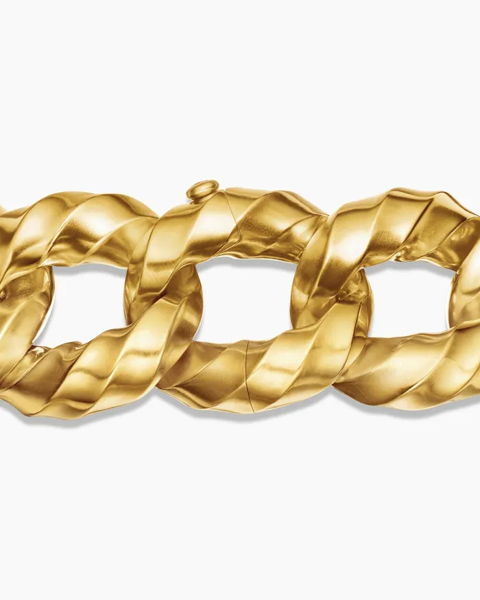 Cable Edge Curb Chain Bracelet In 18K Yellow Gold 23mm Women David Yurman Chain Cable Edge Curb Chain Bracelet In 18K Yellow Gold 23mm Women David Yurman Chain