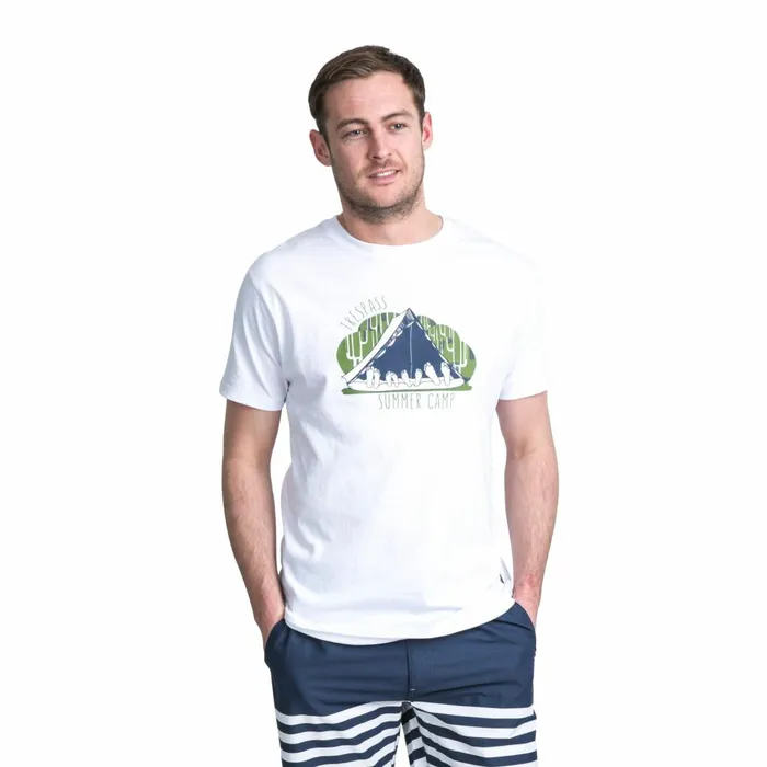 Camp Printed Casual TShirt White Men Trespass TShirts