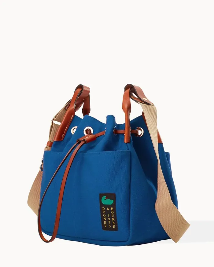 Canvas Drawstring 25 French Blue Women Dooney and Bourke Crossbodies Canvas Drawstring 25 French Blue Women Dooney and Bourke Crossbodies