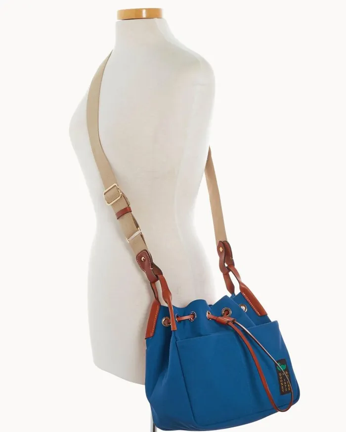 Canvas Drawstring 25 French Blue Women Dooney and Bourke Crossbodies Canvas Drawstring 25 French Blue Women Dooney and Bourke Crossbodies