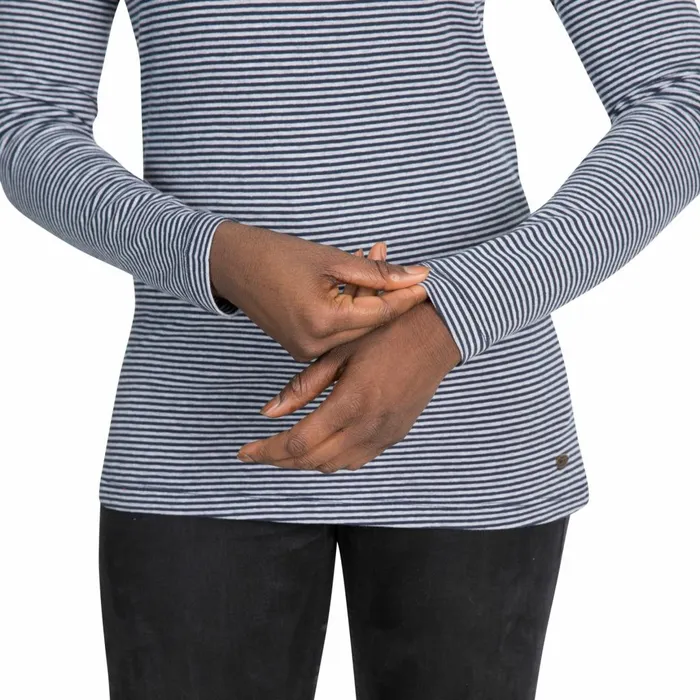 Caribou Striped Long Sleeve TShirt Hibiscus Stripe Women Trespass TShirts