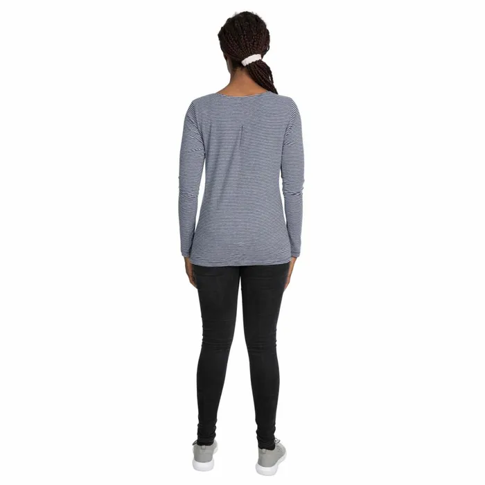Caribou Striped Long Sleeve TShirt Hibiscus Stripe Women Trespass TShirts