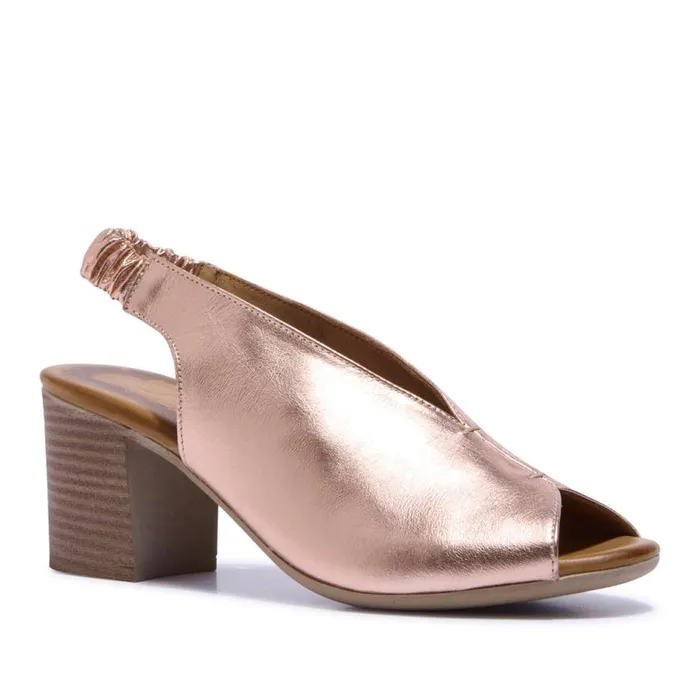 Carl Scarpa Buttercup Rose Gold Leather Sandals Women Sandals