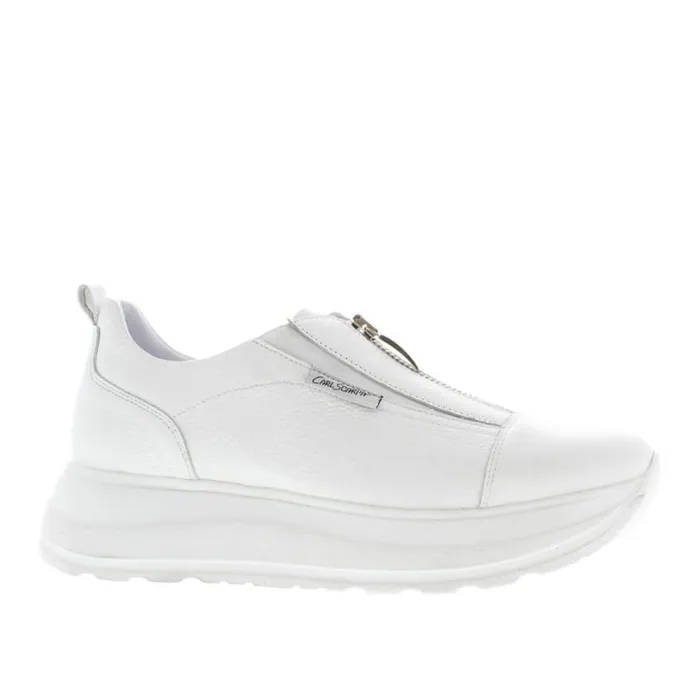 Carl Scarpa Cestine White Leather Platform Trainers Women Trainers