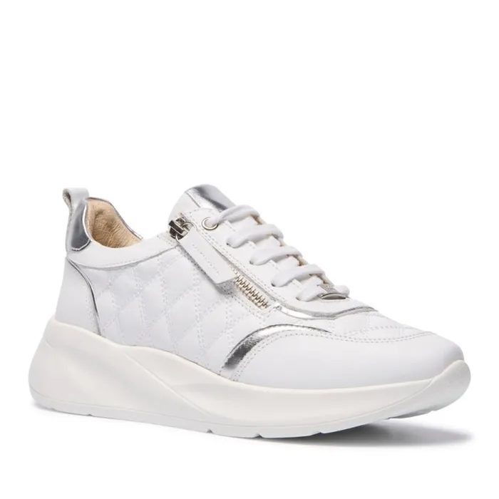Carl Scarpa Lestina White Silver Leather Leisure Women Trainers Carl Scarpa Lestina White Silver Leather Leisure Women Trainers