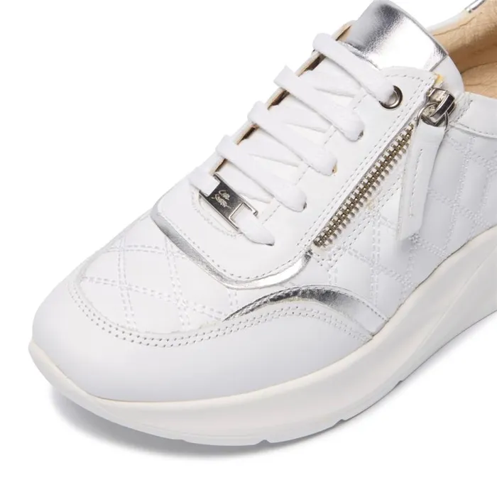 Carl Scarpa Lestina White Silver Leather Leisure Women Trainers Carl Scarpa Lestina White Silver Leather Leisure Women Trainers
