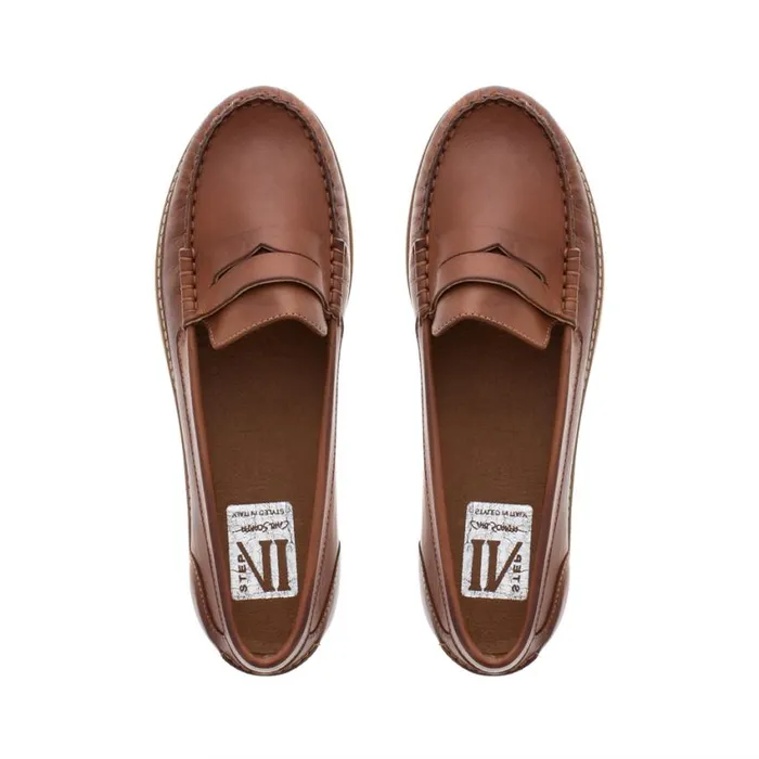 Carl Scarpa Lucentia Tan Leather Wedge Loafers Women Bestselling
