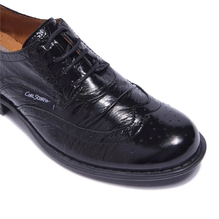 Carl Scarpa Perla Black Patent Leather Loafers Women Bestselling