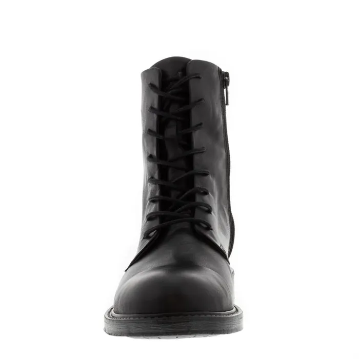 Carl Scarpa Rosemarie Black Leather Lace Up Ankle Boots Women Leather Ankle Boots
