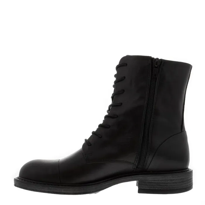 Carl Scarpa Rosemarie Black Leather Lace Up Ankle Boots Women Leather Ankle Boots