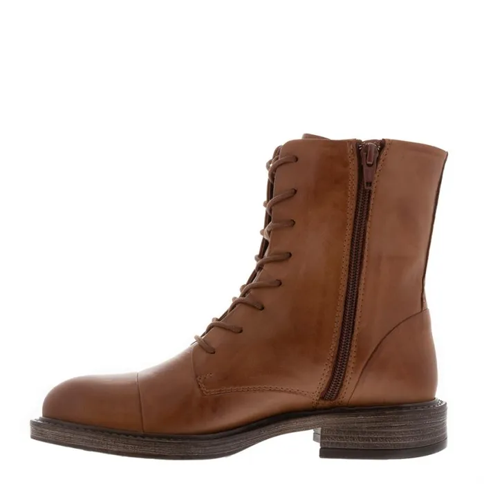 Carl Scarpa Rosemarie Tan Leather Lace Up Ankle Boots Women Leather Ankle Boots