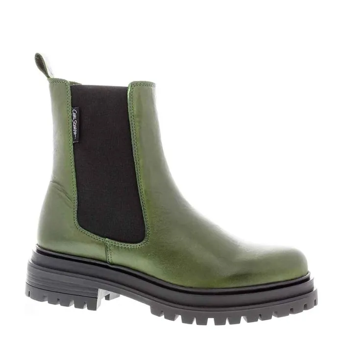 Carl Scarpa Selessia Green Leather Chelsea Boots Women Leather Ankle Boots