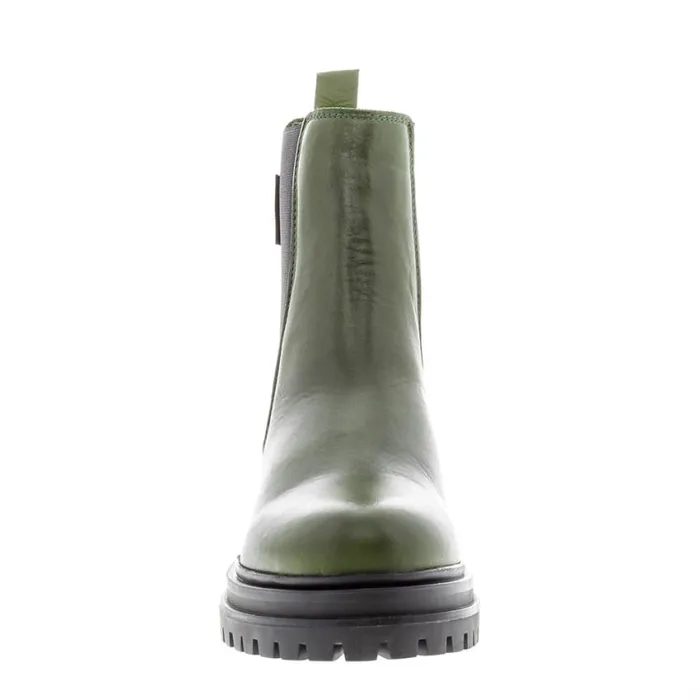 Carl Scarpa Selessia Green Leather Chelsea Boots Women Leather Ankle Boots