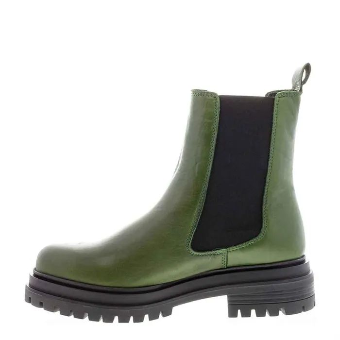 Carl Scarpa Selessia Green Leather Chelsea Boots Women Leather Ankle Boots