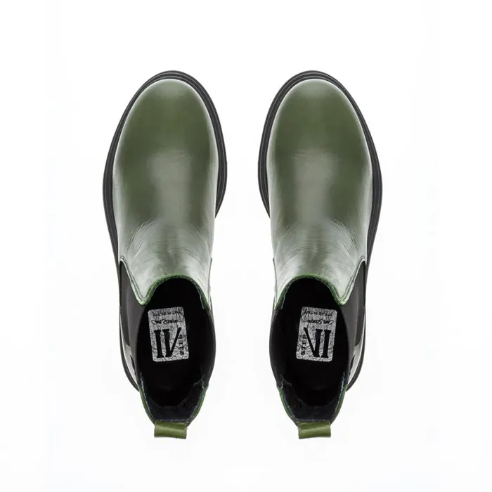 Carl Scarpa Selessia Green Leather Chelsea Boots Women Leather Ankle Boots